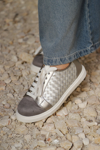 Metallic Woven Fashion Sneakers