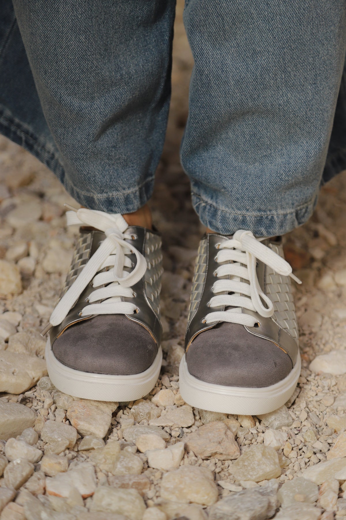 Metallic Woven Fashion Sneakers