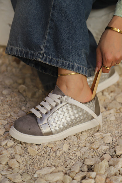 Metallic Woven Fashion Sneakers