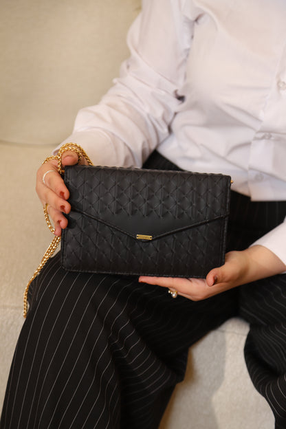 Black Envelope Bag - handwoven handbag, view 3, Scarpe Handmade
