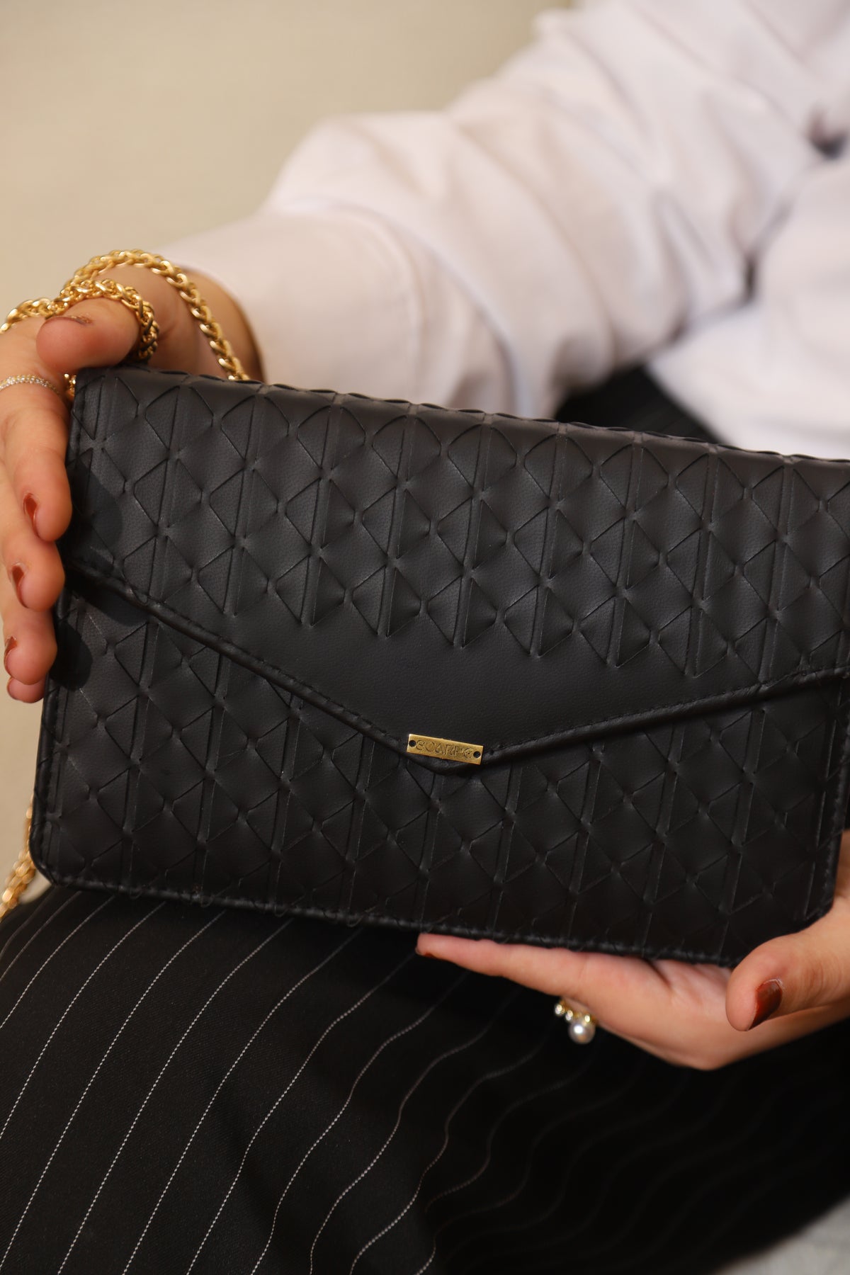 Black Envelope Bag - handwoven handbag, view 5, Scarpe Handmade