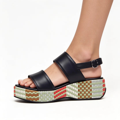 Mosaic Wedge Double-Strap Sandal R575
