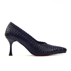 Midnight Weave Heels 7cm R1745 - Genuine Leather, photo 1 - Scarpe Handmade