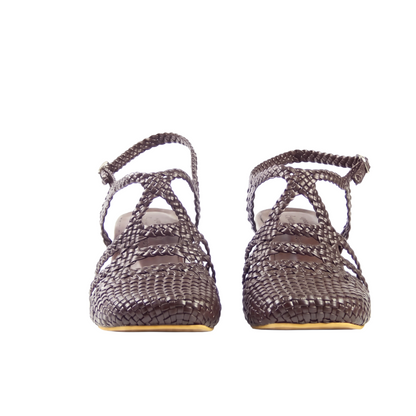 Brown Riviera Sandals 7cm - front pair view - Scarpe