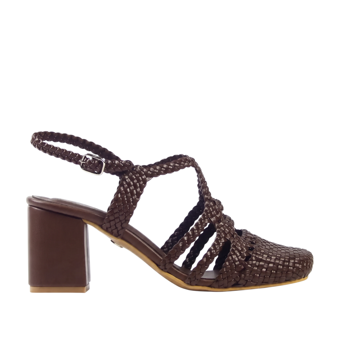 Brown Riviera Sandals 7cm - side view - Handmade Braided - Scarpe