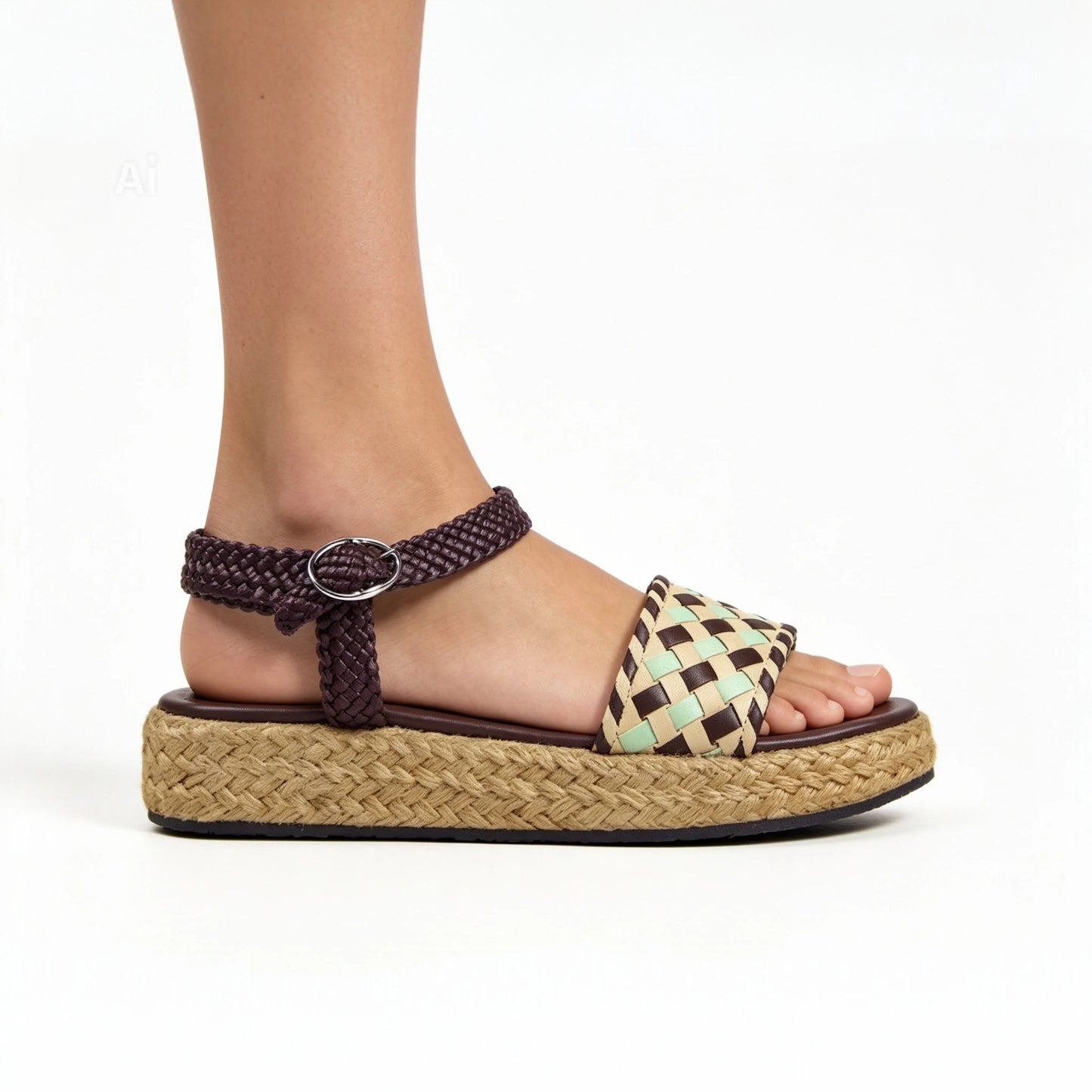 Metallic Cross‑Ankle Espadrille R415