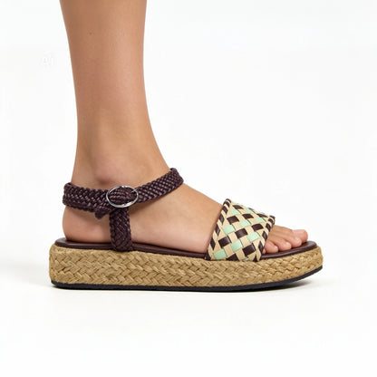 Metallic Cross‑Ankle Espadrille R415